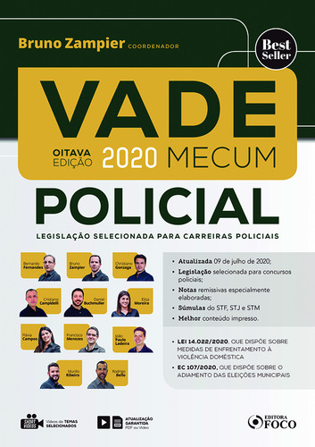 Vade mecum policial - legislação selecionada para carreiras policiais, de Fernandes, Bernardo Gonçalves. Editorial Editora Foco Jurídico Ltda, capa mole em português, 2020