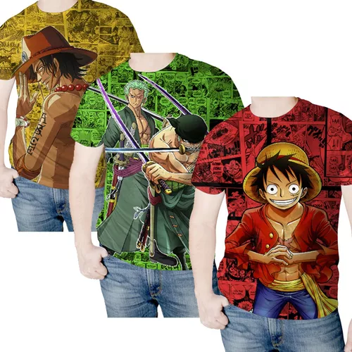 Camiseta infantil Monkey D. Luffy e Zoro 4-10A branca, One Piece