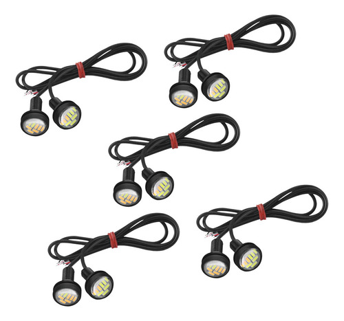 Lámpara Led Negra Impermeable Con Forma De Ojo De Águila Par