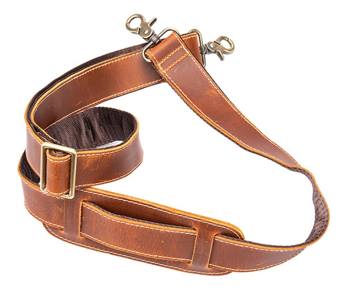 Alça De Bolsa De Couro Com Gancho De Metal Alça De Marrom