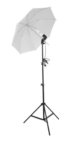 Kit Sombrilla Blanca Estudio Fotográfico 83 Cm Con Bombilla