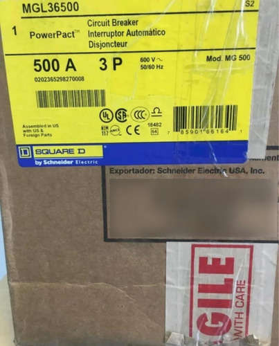 Interruptor Termomagnetico Square D Mgl36500 3x500amp