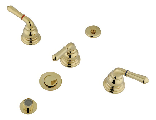 Grifo Para Bidet - Manija De 3 Palancas - Dorado