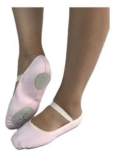 Sapatilha Ballet Lona Solado Dividido Rosa Adulto