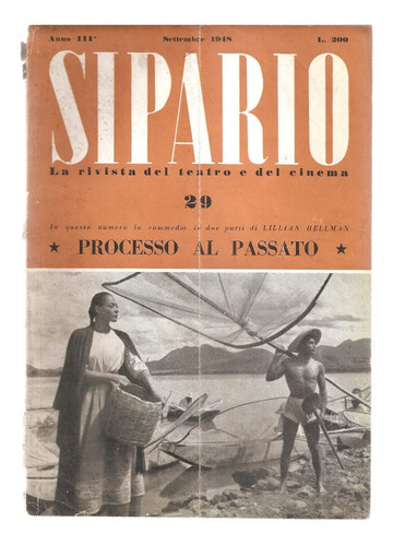 Revista Sipario Teatro Cinema Italiano Nº 29 Settembre 1948