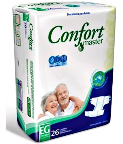 Fraldas Para Adultos Descartáveis Confort Master Extra Grande X 26