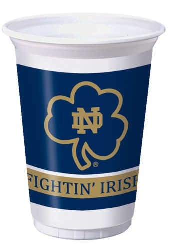 Notre Dame Fighting Irish 20 Onzas. Vasos De Plástico, 8-con