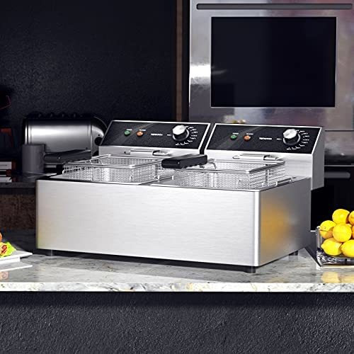 Topkitch Freidora Profunda Comercial De Acero Inoxidable Dob
