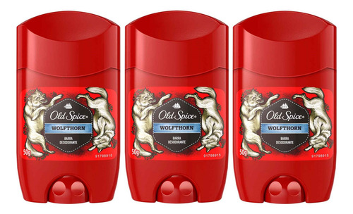3 Desodorante En Barra Old Spice Wolfthorn 50g