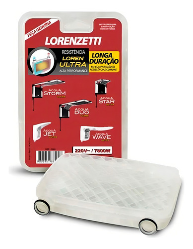 Resistencia Chuveiro Acqua Duo Ultra 220v 7800w Lorenzetti