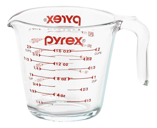 Pyrex - Taza Medidora De 2 Tazas De 500 Ml