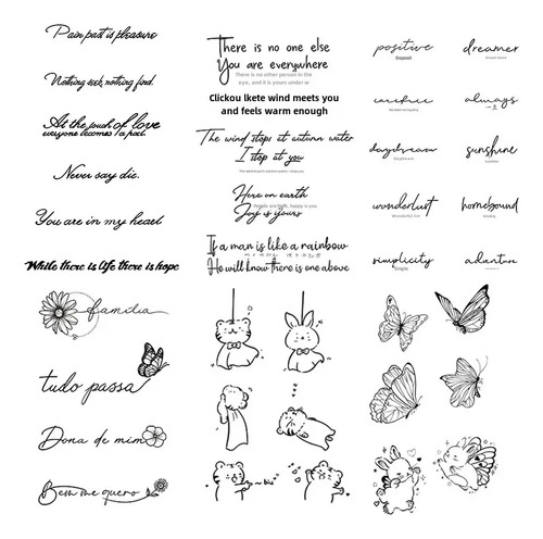 Hc-34 28 67 (3) - 11* 18 Cm - Tatuaje De Dibujos Animados A