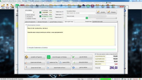 Programa Assistência Técnica Os Informática + Vendas V7.0 W