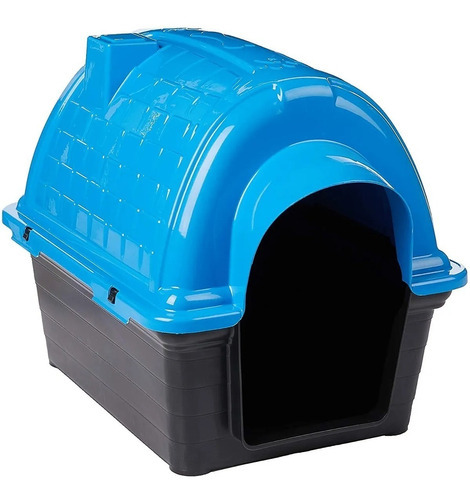 Caseta iglú de plástico para perros pequeños Hurricane Pet n.º 2, color azul