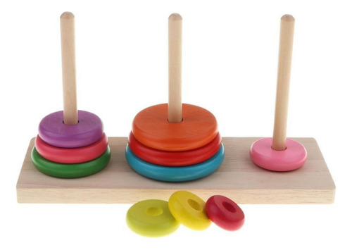 Juguete De Bloque De Apilamiento De Torre Multicolor Para