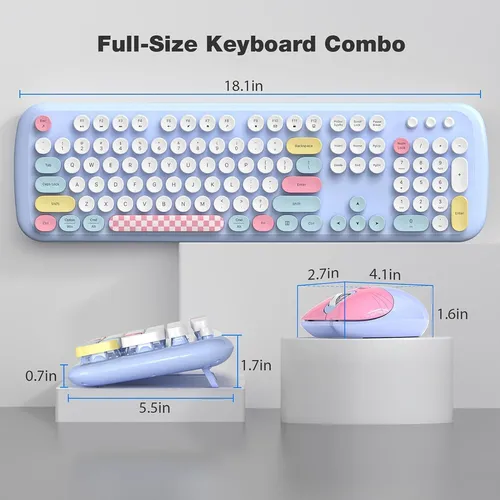 Kit Teclado E Mouse Sem Fio Mofii Zero 2,4 Ghz Azul