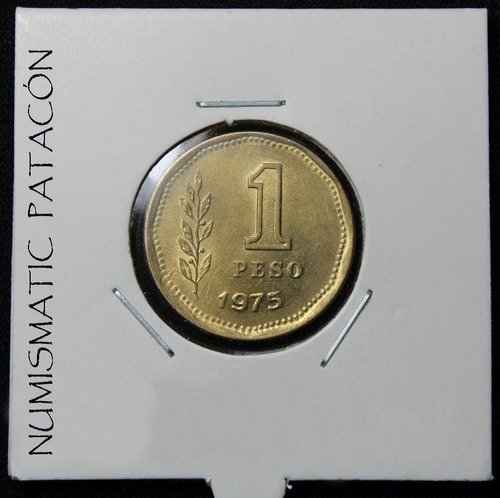 Moneda Argentina 1 Peso 1975 Girada - Sin Circular