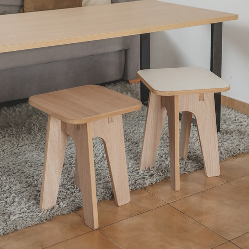 Imagen 2 de 8 de Bancos X 2 De Madera, Diseño Exclusivo - Envío Gratis