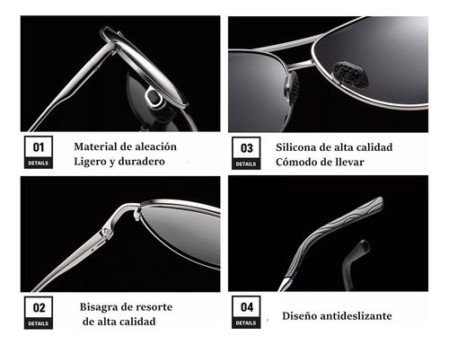 Deylinghs Lentes De Sol 100% Original Aluminio Gafas Polarizados Condu