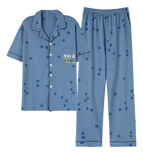 Conjunto De Pijama De Algodón Para Hombre Wanruo Qiushui Thi