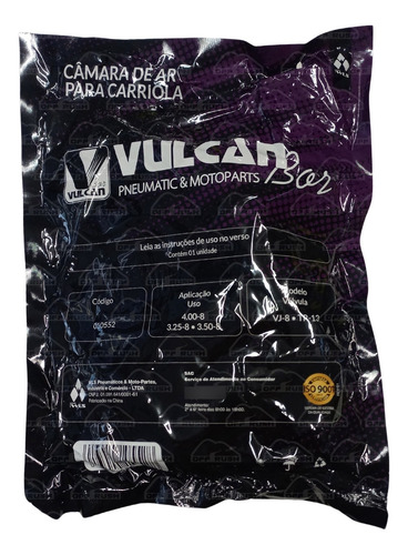 Câmara De Ar Vulcan Bor Carrinho De Carga Carriola Aro 8