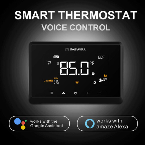 Saswell T29utw-7 Termostato Programable Dia Pantalla Tactil