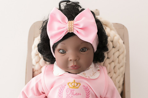 Imagem 1 de 10 de Bebê Reborn 21 Itens Princesa Boneca Senta Silicone Bolsa
