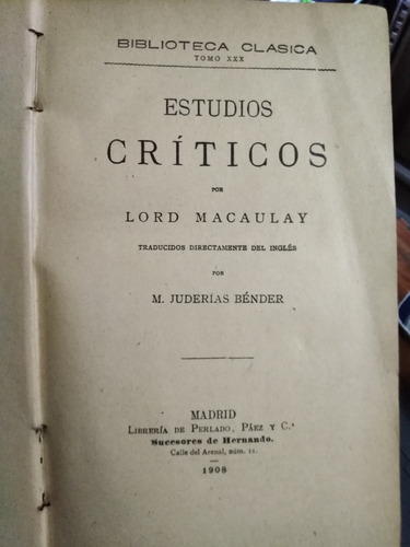 Estudios Criticos - Lord Macaulay 