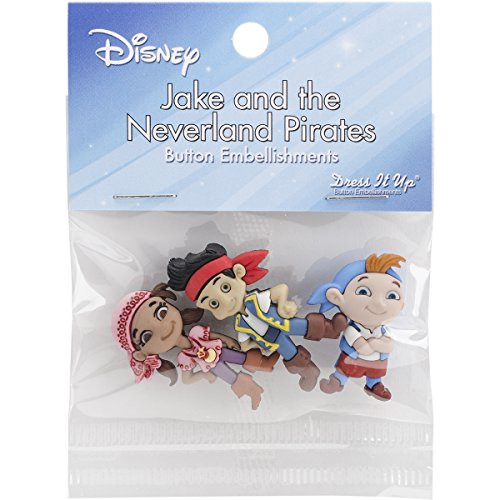 Botones De Disney 7733, Jake Y Piratas De Nunca Jamás