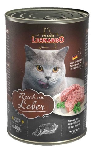 Imagen 1 de 1 de Alimento Leonardo Quality Selection para gato adulto sabor hígado en lata de 400g