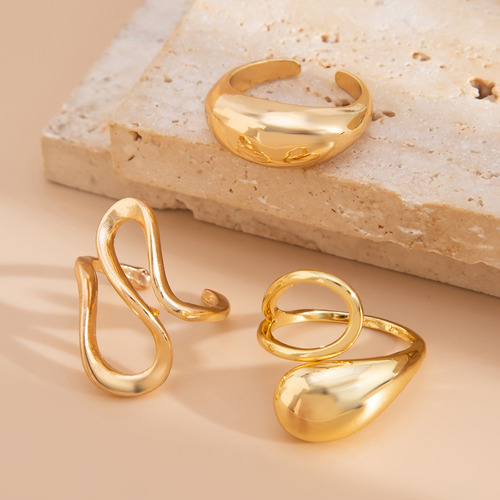 Conjunto De Joyas Vintage Ajustables Para Dedos Abiertos Par