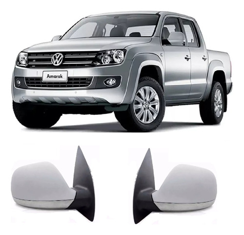 Retrovisor Amarok 2009 2010 11 12 13 14 Elétrico Cromada Par