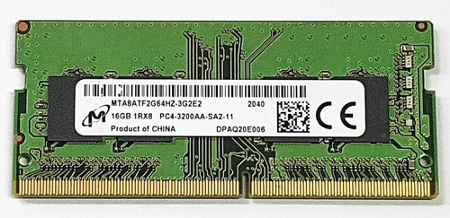 Memoria Ram 16gb 1rx8 Pc4-3200aa Micron Laptop Sodimm
