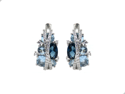 Aretes Topaz 2.5 Ct Plata Esterlina 925 Stud Drop