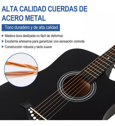 Deecsevn Guitarra Acústica Clásica Con Accesorios Musical De Madera 38 Color Marrón