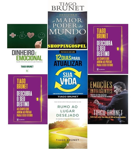 Kit 7 Livros Tiago Brunet Dinheiro É Emocional E Mais
