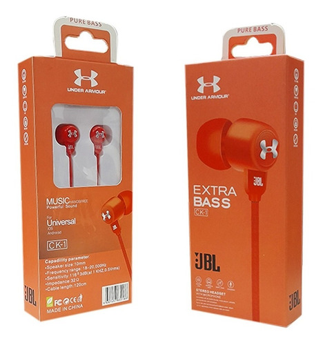 Audífonos Alámbricos Jbl,  Under Armour