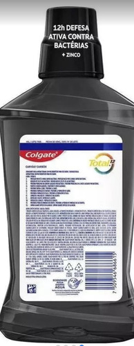 2 Colgate Enxaguante Total 12 Dentes Brancos Carvão Ativado