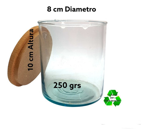 Imagen 2 de 6 de Frascos/ Cilindros 8x10cm (250gr) P/ Velas C/ Tapa Mdf 25pz