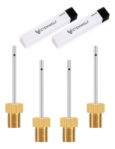 Etenwolf Ball Pump Needles 4 Pack, Brass Head And Stainless.