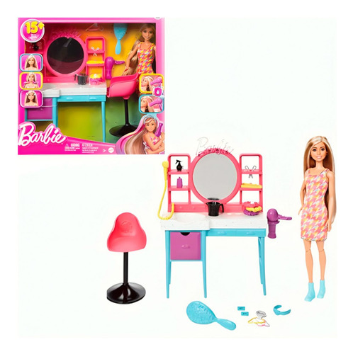 Boneca Barbie Cenário Salão De Cabeleireiro Hkv00 - Mattel