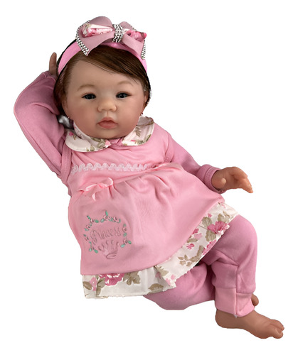 Boneca Bebe Reborn Artesanal Corpo Em Tecido Olhos Azuis
