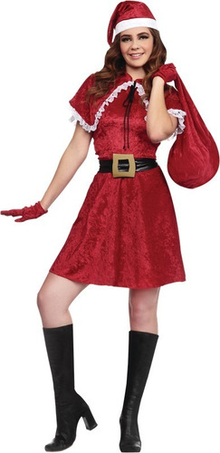 Disfraz Traje De Santa Claus Mujer Miss Para Navidad Fiesta