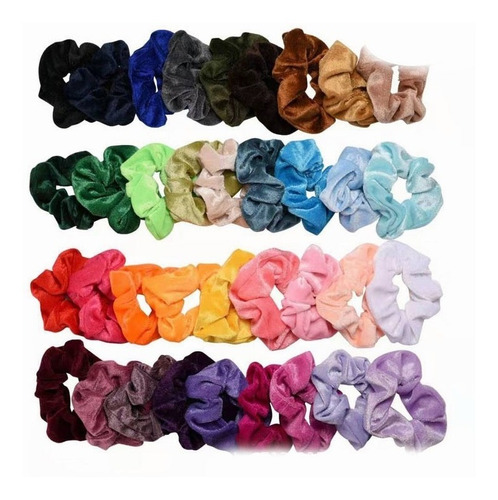 46 Colores Scrunchies De Satén Para Cabello Gomas Elásticas