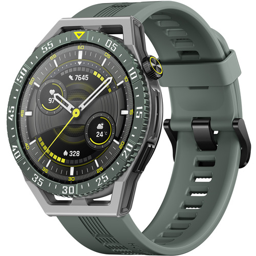 Huawei Watch GT 3 SE Sport 1.43" caja 46mm  plateada, malla  wilderness green de  tpu