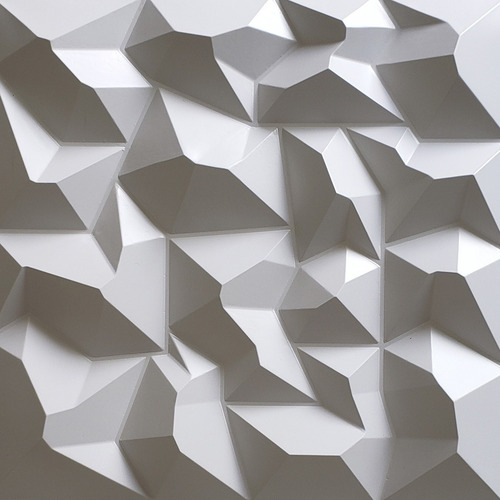 Placas Decorativas De Pvc 3d Revestimento Pedra 50cm X 50cm Cor Alpes Branca