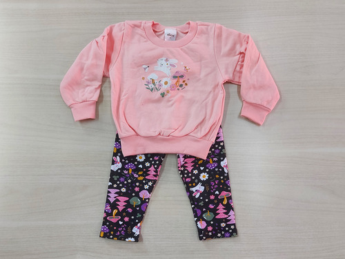 Conjunto Elian Moletom Coelho Rosa Cód: 557