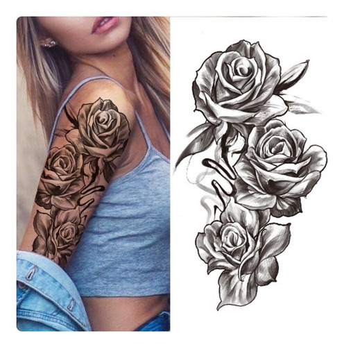 Tatuajes Temporal Adhesivo Para Brazo O Pierna Calavera