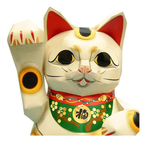 Modelo De Papel 3d Em Forma Lucky Cat, Arte Artesanato Diy