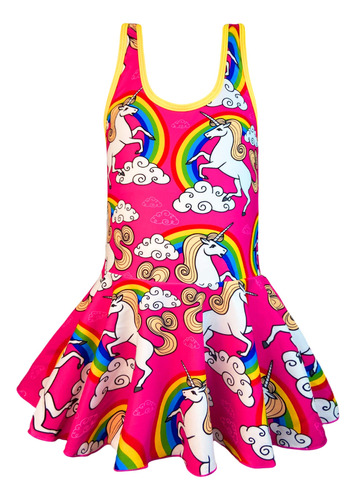 Traje De Bano Kukiee Una Pieza, Con Diseno De Unicornio, Arc